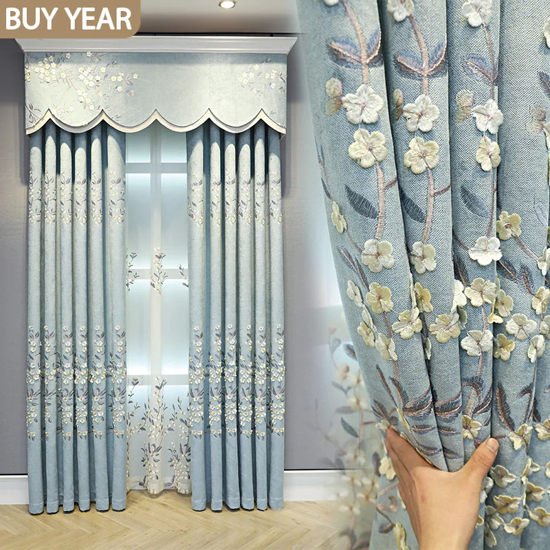 European-style Curtains for Living Dining Room Bedroom Embossed Fresh Gray Blue Chenille Valance Curtain Tulle French Window
European-style Curtains for Living Dining Room Bedroom Embossed Fresh Gray Blue Chenille Valance Curtain Tulle French Window