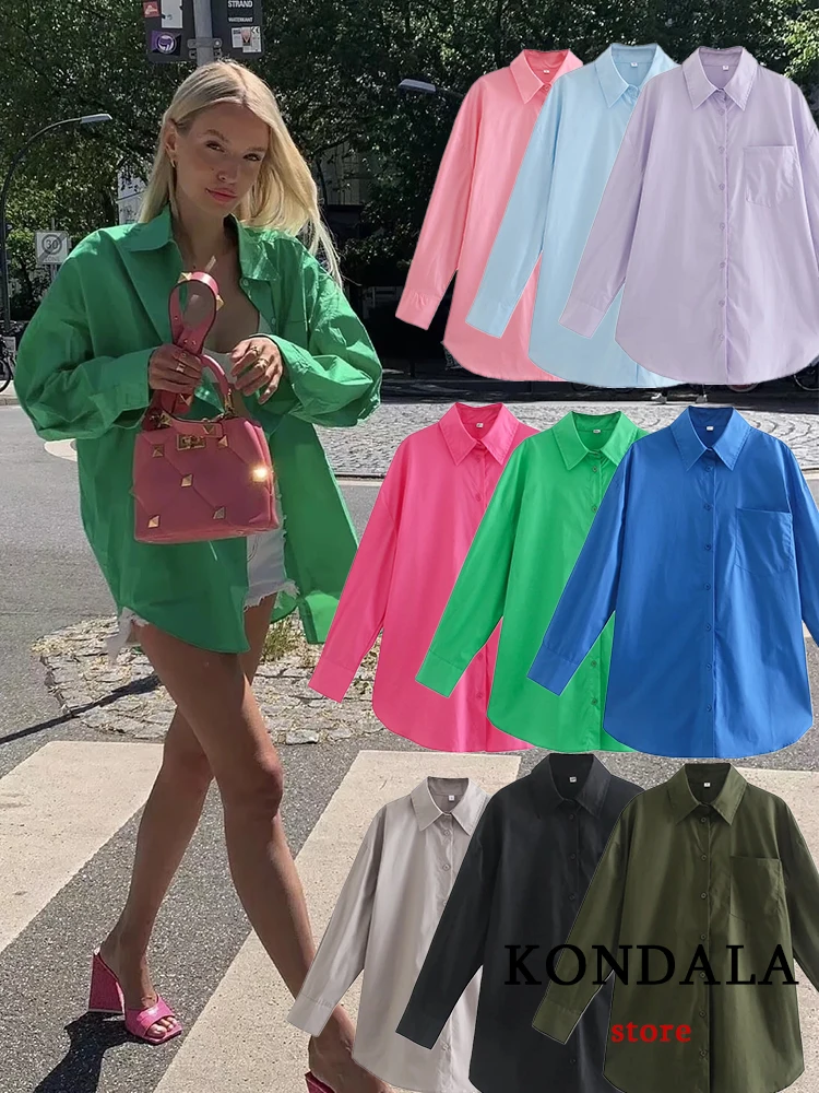 KONDALA 2022 Women Chic Green Oversized Long Autumn Shirts Solid Single Button Casual Blouses Long Sleeve Elegant Mujer Tops
KONDALA 2022 Women Chic Green Oversized Long Autumn Shirts Solid Single Button Casual Blouses Long Sleeve Elegant Mujer Tops