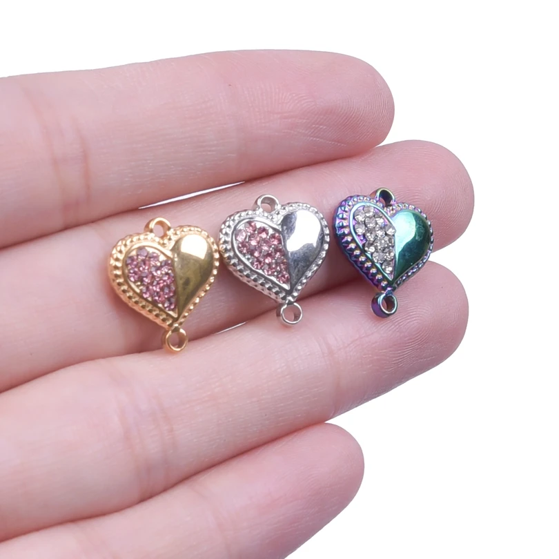 Rhinestone Heart Pendants For Jewelry Making Supplies 100% Stainless Steel Charm Handmade Necklace Bracelets Anklets Accessories
Rhinestone Heart Pendants For Jewelry Making Supplies 100% Stainless Steel Charm Handmade Necklace Bracelets Anklets Accessories