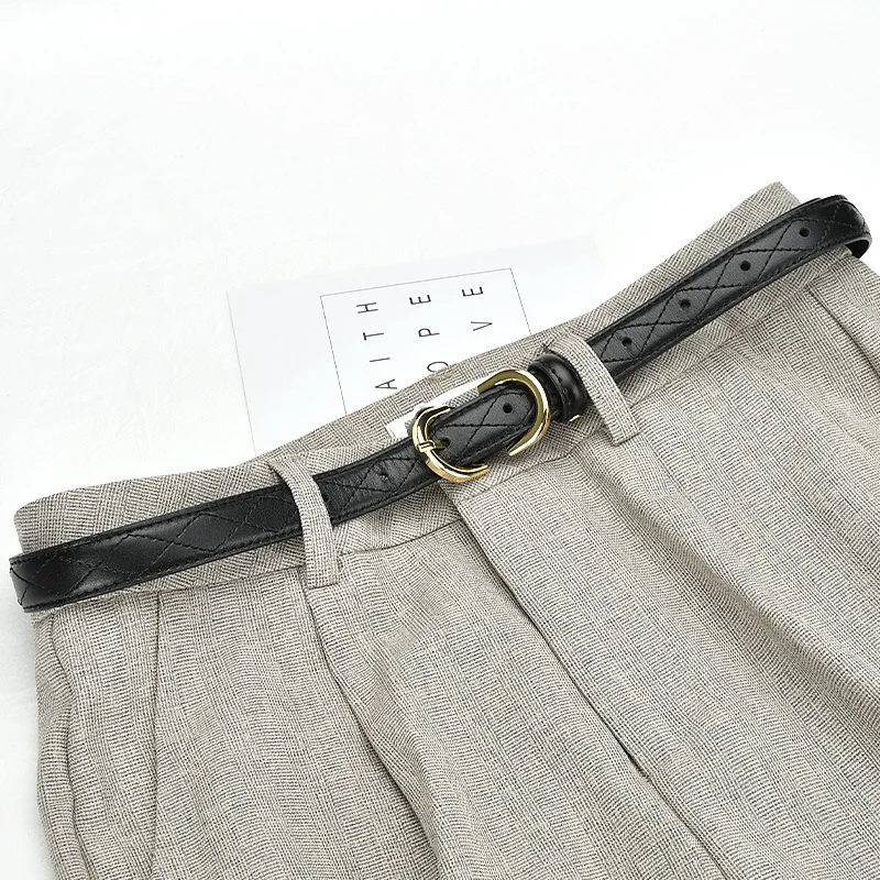 Ladies Slim Belt Lingge Leather Belt Women's Decorative Outer Versatile Casual Pants Belt High Quality Designer Luxury Belt
Ladies Slim Belt Lingge Leather Belt Women's Decorative Outer Versatile Casual Pants Belt High Quality Designer Luxury Belt