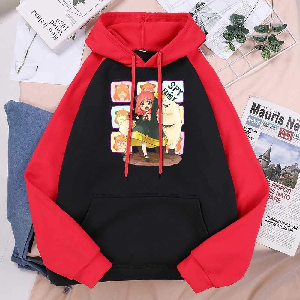 

Spy X Family Funny Art Prints Raglan Hoody Creativity Fleece Streetwear Hip Hop Oversize Clothing Autumn Comfortable Hoodies