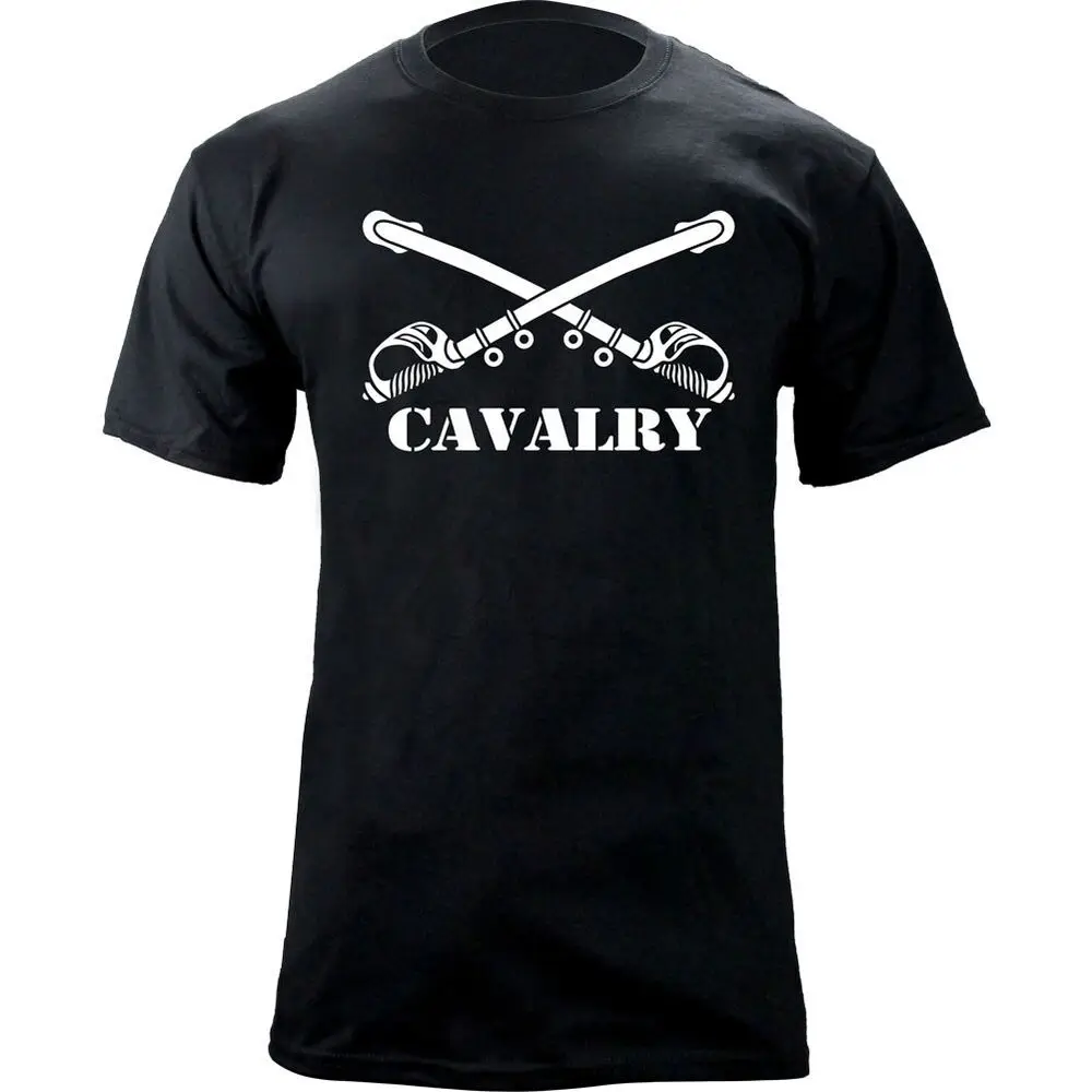 

US Army Cavalry Branch Insignia Crossed Sabers Veteran T-Shirt 100% Cotton O-Neck Short Sleeve Casual Mens T-shirt Size S-3XL