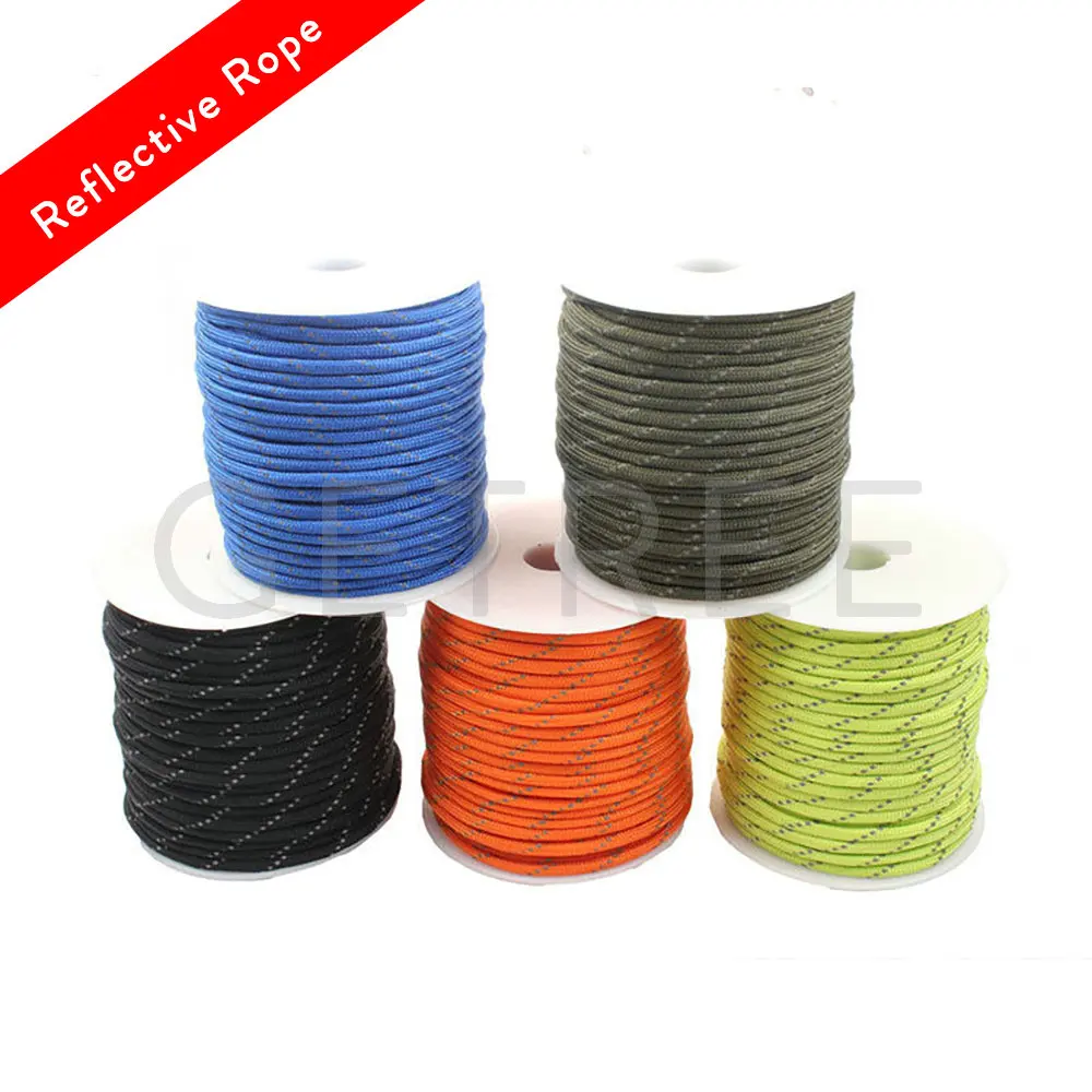 

Reflective Paracord with 100% Nylon, Rope Roller, 7 Strand Utility Parachute Cord for Camping Tent