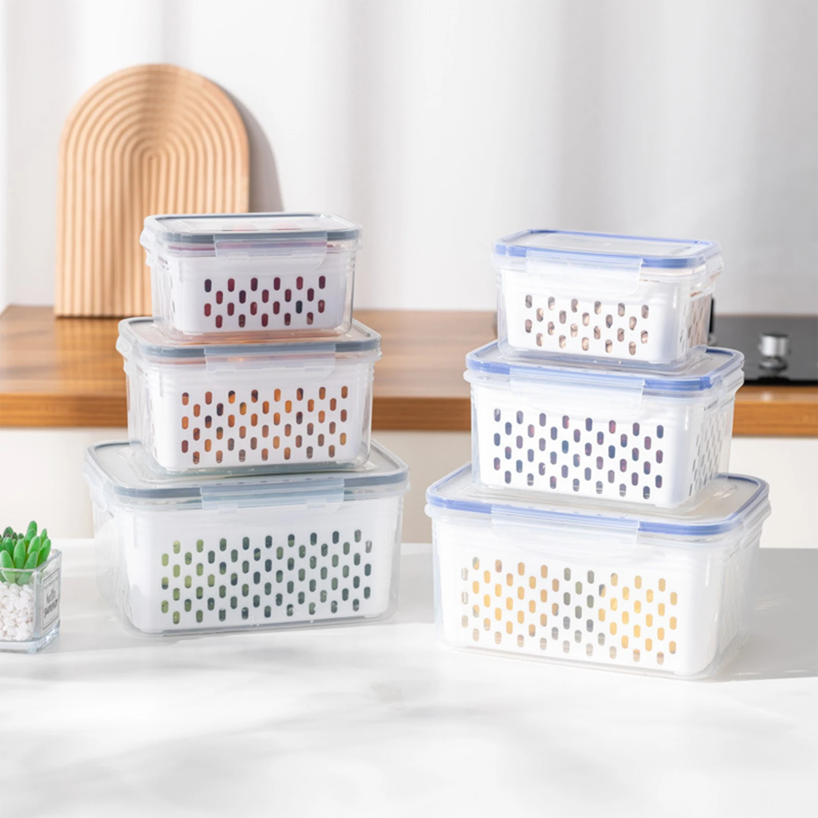Double-layer Refrigerator Fresh Box Draining Fruit Vegetable Storage Container Sealed Food Container Reusable Fping
Double-layer Refrigerator Fresh Box Draining Fruit Vegetable Storage Container Sealed Food Container Reusable Fping