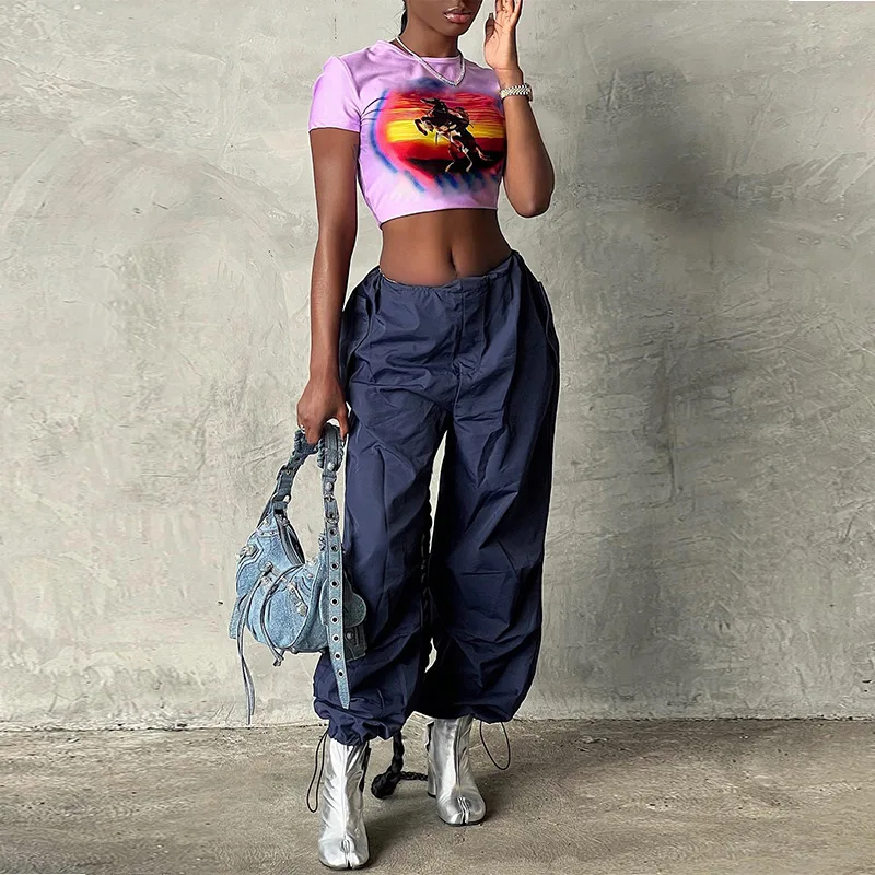 Sporty Solid Loose High Waist Trousers Women Casual Drawstring Simple Ankle Banded Pants Female Fashion Leisure Workout Bottoms
Sporty Solid Loose High Waist Trousers Women Casual Drawstring Simple Ankle Banded Pants Female Fashion Leisure Workout Bottoms