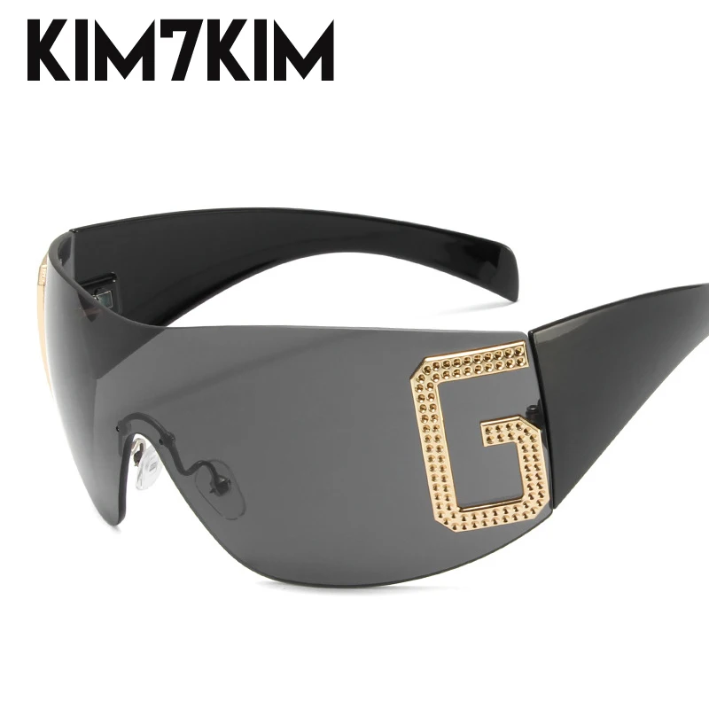 

Y2k Rimless One-Pieces Sunglasses Women 2000's Wrap Around Punk Sun Glasses Men UV400 Goggle Shades 2023 Fashion Sports Sunglass