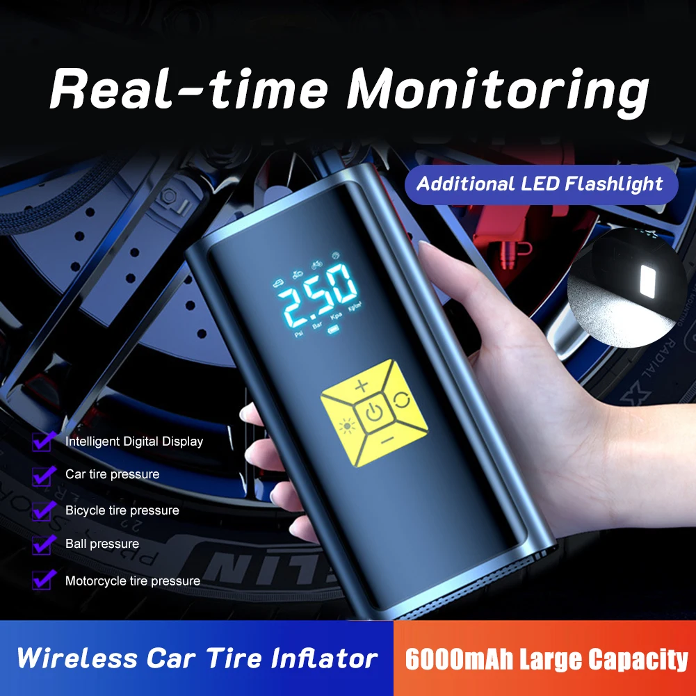 Multi-function Tire Inflator Air Compressor Auto Inflatable Pump Accessories Car Bike Motorcycle Tyre Charge For BMW VW Tesla
Multi-function Tire Inflator Air Compressor Auto Inflatable Pump Accessories Car Bike Motorcycle Tyre Charge For BMW VW Tesla