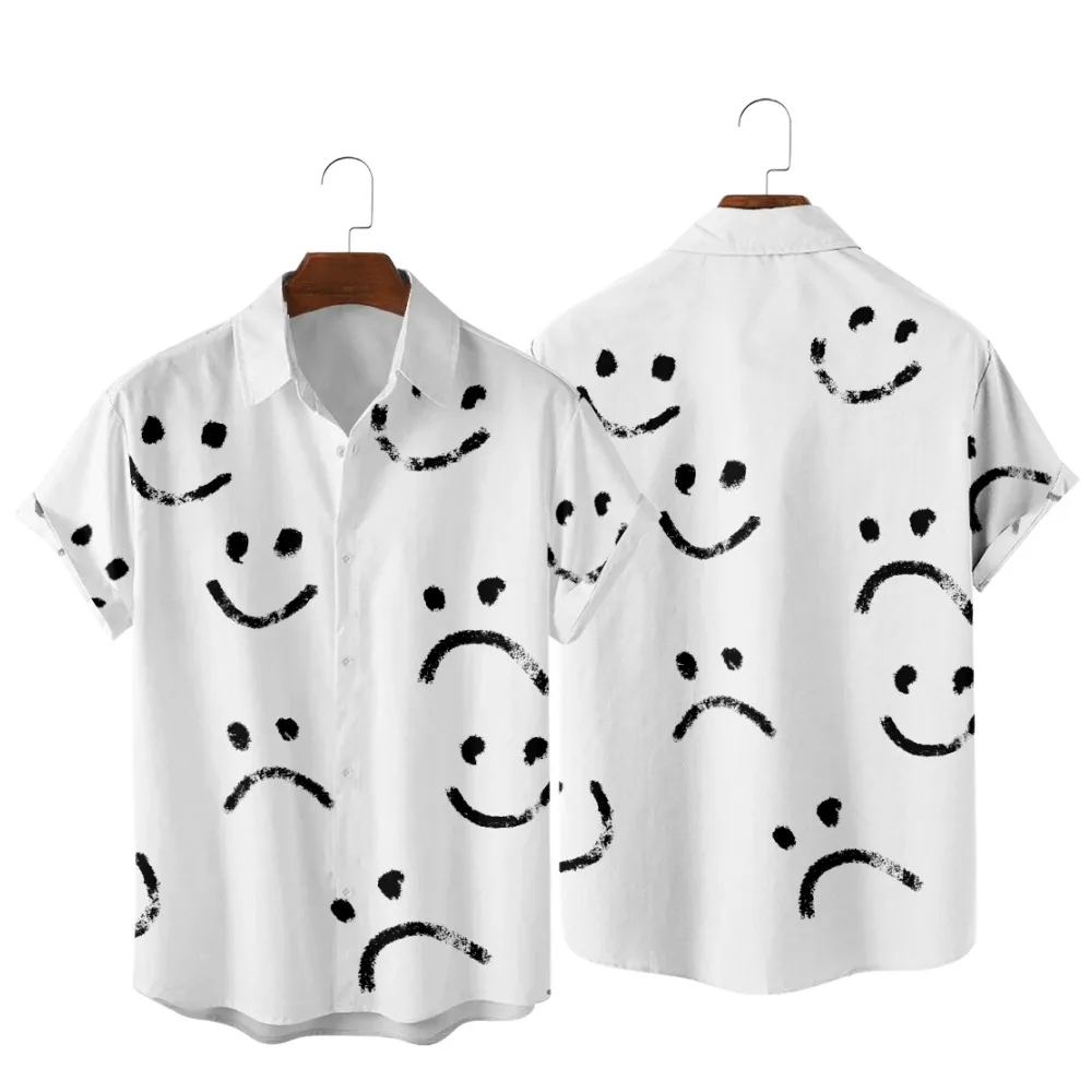 2022 Smiley and Gloomy Print Shirts, Fashion Casual Simple Style Hawaiian Beach, Summer Pocket Shirts for Men and Women
2022 Smiley and Gloomy Print Shirts, Fashion Casual Simple Style Hawaiian Beach, Summer Pocket Shirts for Men and Women