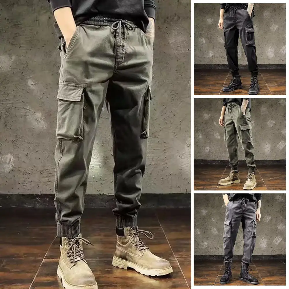 Men Cargo Pants Solid Color Elastic Waists Multi Pockets Bottoms Drawstring Pants Streetwear
Men Cargo Pants Solid Color Elastic Waists Multi Pockets Bottoms Drawstring Pants Streetwear