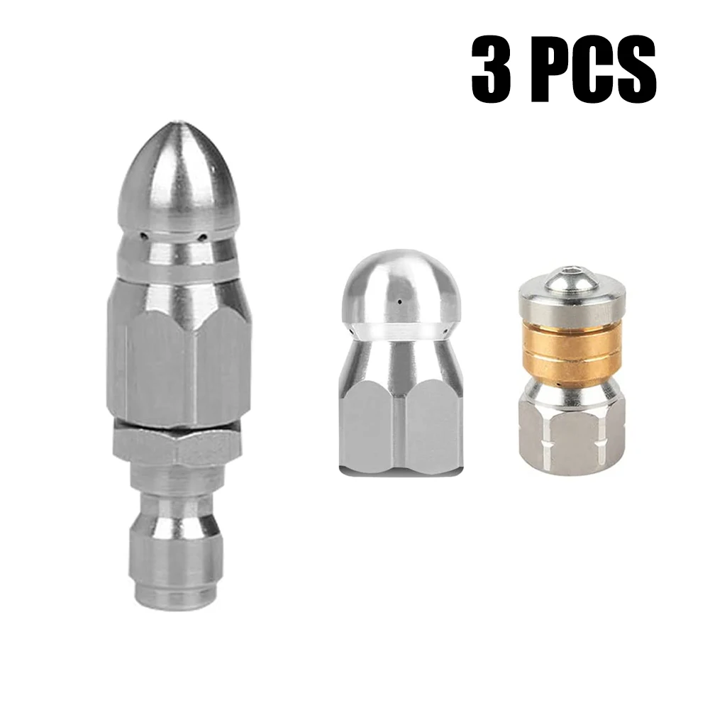 Washer Nozzle 1/4inch Stainless Steel Pressure Washer Drain Sewer Cleaning Pipe Jetter Spray Quick Plug Drain Hose Nozzle Tools
Washer Nozzle 1/4inch Stainless Steel Pressure Washer Drain Sewer Cleaning Pipe Jetter Spray Quick Plug Drain Hose Nozzle Tools