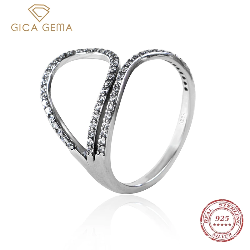 GICA GEMA Sparkling Clear Cubic Zirconia 925 Sterling Silver Finger Rings For Women Fashion Hyperbole Line Design Fine Jewelry
GICA GEMA Sparkling Clear Cubic Zirconia 925 Sterling Silver Finger Rings For Women Fashion Hyperbole Line Design Fine Jewelry