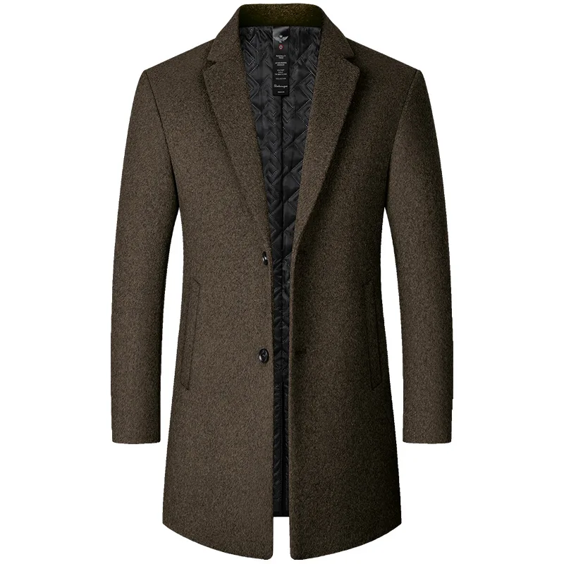 Autumn Winter Mid Length Woolen Coat Men's Middle Aged Smooth Wool Casual Woolen Coat New Windbreaker Men's Clothing Trench
Autumn Winter Mid Length Woolen Coat Men's Middle Aged Smooth Wool Casual Woolen Coat New Windbreaker Men's Clothing Trench