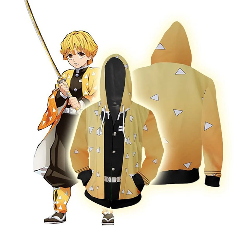 3D Casual Cardigan Agatsuma Zenitsu Cosplay Costume Sweater Demon Slayer Hooded Sweater Hoodie Man Woman Gift for Fan
3D Casual Cardigan Agatsuma Zenitsu Cosplay Costume Sweater Demon Slayer Hooded Sweater Hoodie Man Woman Gift for Fan