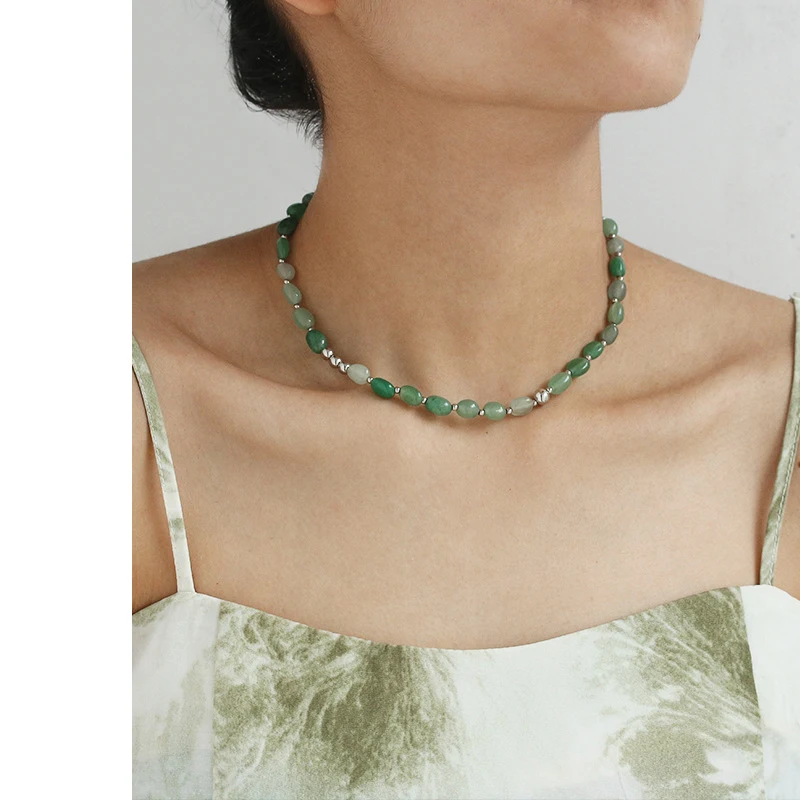 2022 New Women Natural Stone Brass Beaded Choker Nature Jade Necklace Casual Fine Jewelry
2022 New Women Natural Stone Brass Beaded Choker Nature Jade Necklace Casual Fine Jewelry
