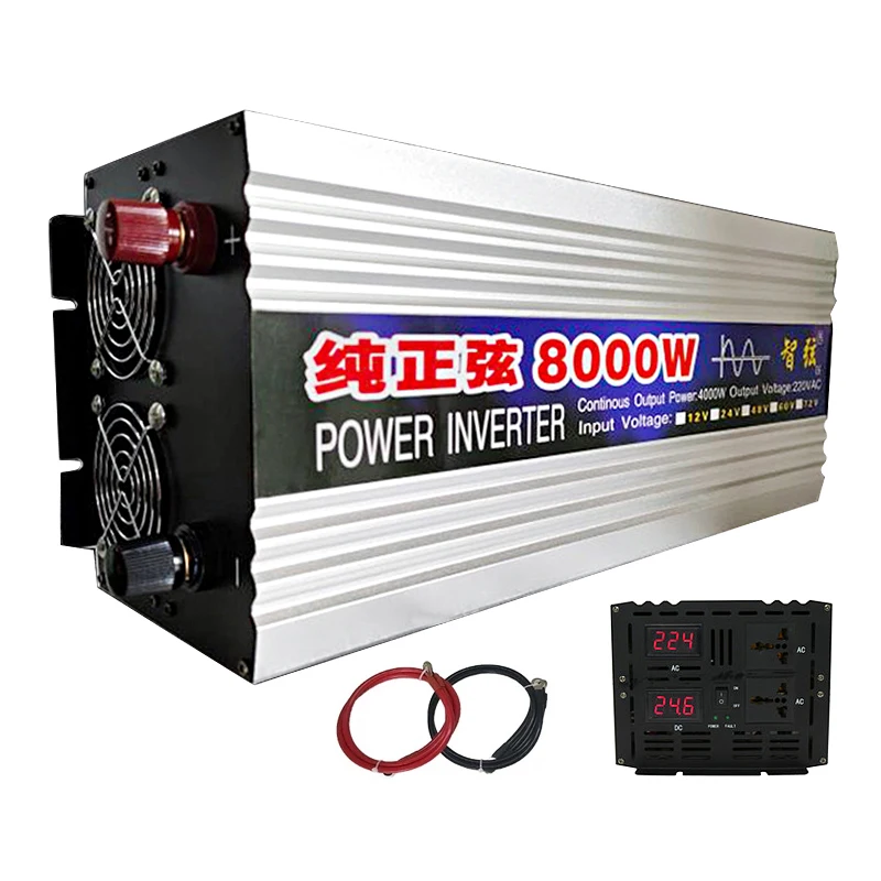 Pure Sine Wave Inverter 5000W 6000W 8000W High Power DC 12V 24V To AC 220V 50Hz 60Hz Voltage Transformer Solar Energy Converters
Pure Sine Wave Inverter 5000W 6000W 8000W High Power DC 12V 24V To AC 220V 50Hz 60Hz Voltage Transformer Solar Energy Converters