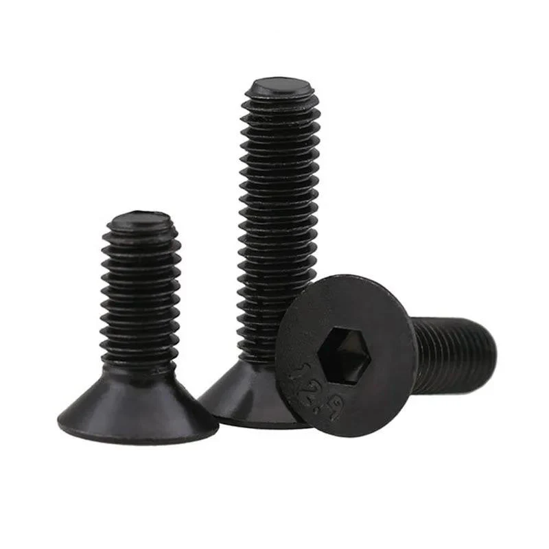 

20 50Pcs Hexagon Hex Black Carbon Steel Drywall Socket Head Flat Countersunk Allen Bolt Screw M3 M4 Furniture Screws Hardware