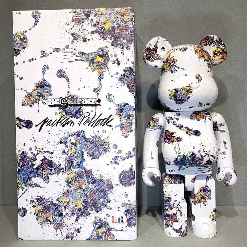 

Bearbrick 400% Violent Bear Ornaments Empty Mountain Base Building Blocks Bear Star Sky Forever Ink Splashing Blind Box Doll