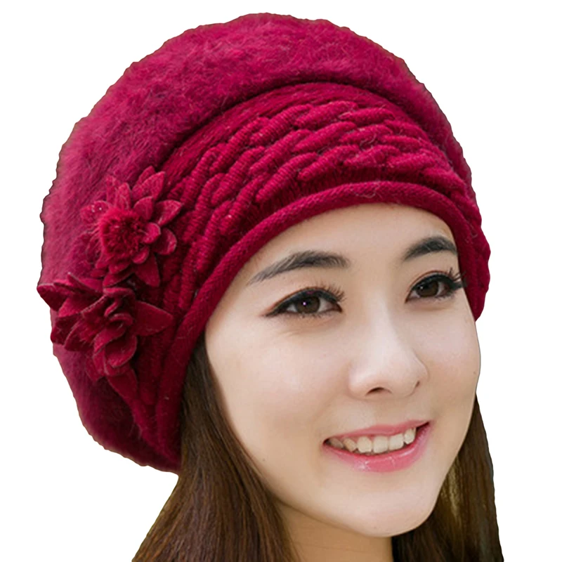 

2022 Новое поступление элегантные женские вязаные шапки шапка из кроличьего меха осень-зима женские модные шапочки Берет шапка