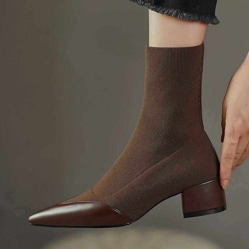Fashion Ankle Elastic Sock Boots High Heels Stretch Women Sexy Booties Pointed Toe Women Pump women's boots 2022 Autumn Femmes
Fashion Ankle Elastic Sock Boots High Heels Stretch Women Sexy Booties Pointed Toe Women Pump women's boots 2022 Autumn Femmes