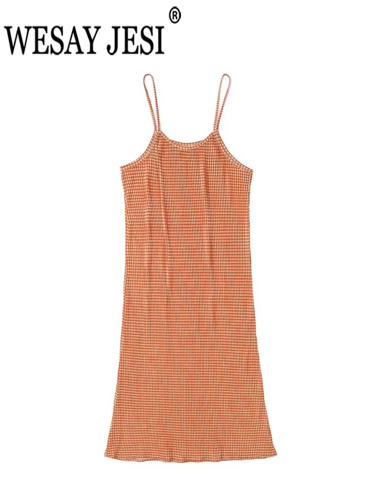 WESAY JESI New Temperament Straight Loose Comfortable Everyday Plaid Print Ladies Sling Dress Round Neck and Calf Women's Dress
WESAY JESI New Temperament Straight Loose Comfortable Everyday Plaid Print Ladies Sling Dress Round Neck and Calf Women's Dress