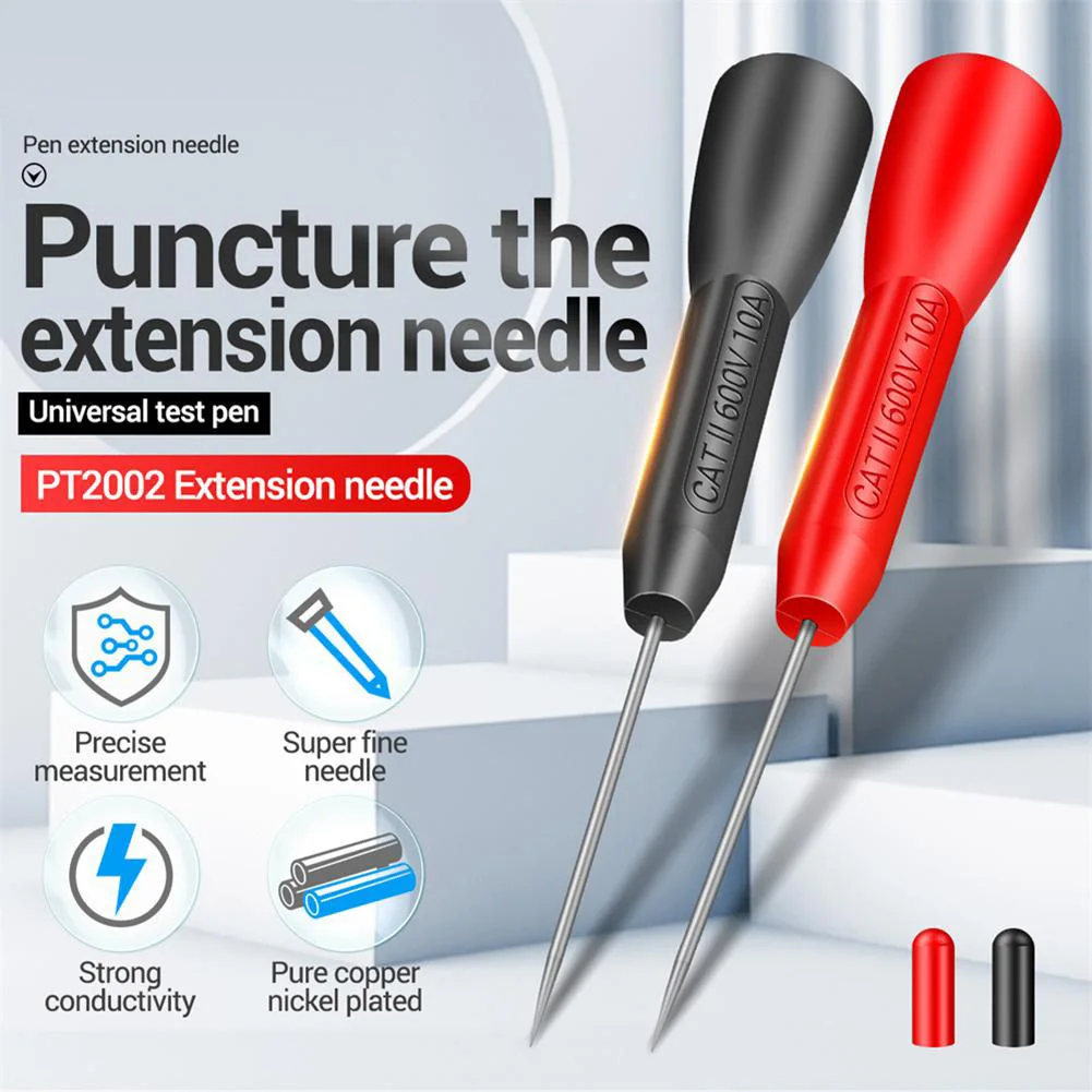 

2pcs Insulation Piercing Needle Pin Non Destructive Multimeter Test Probe 10A 600V For 2mm Test Lead Multimeter Test Probes