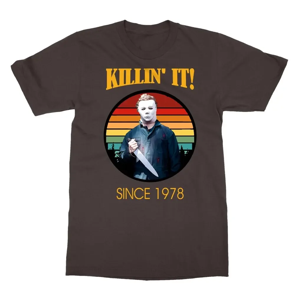 Винтажная мужская футболка в стиле ретро Michael Myers Love Killin' It на Хэллоуин унисекс с