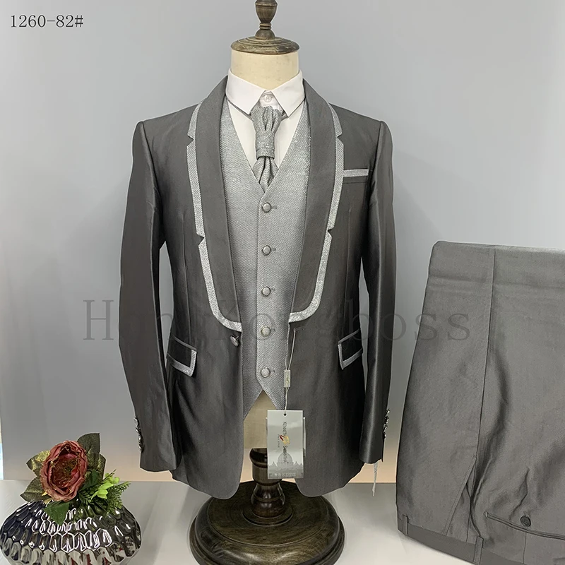 Men's 3 Piece Slim Fit Men Suit Embroidered Edge Lapel Formal Wedding Groomsmen Men's Dress (Blazer + Pants+Vest)
Men's 3 Piece Slim Fit Men Suit Embroidered Edge Lapel Formal Wedding Groomsmen Men's Dress (Blazer + Pants+Vest)