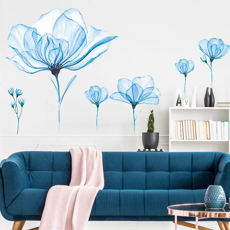 Diy Bule Wall Adhesive Flowers Modern Living Room Decoration TV Background Decor For Home Mural Wall Sticker Removable Wallpaper
Diy Bule Wall Adhesive Flowers Modern Living Room Decoration TV Background Decor For Home Mural Wall Sticker Removable Wallpaper