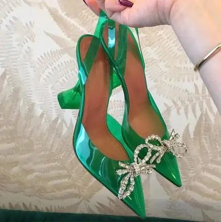 Green PVC Crystal Transparent PVC Women Sandals Runway Rhinestone Strange Heeled Slingback Party Jelly high heels Bride Wedding
Green PVC Crystal Transparent PVC Women Sandals Runway Rhinestone Strange Heeled Slingback Party Jelly high heels Bride Wedding