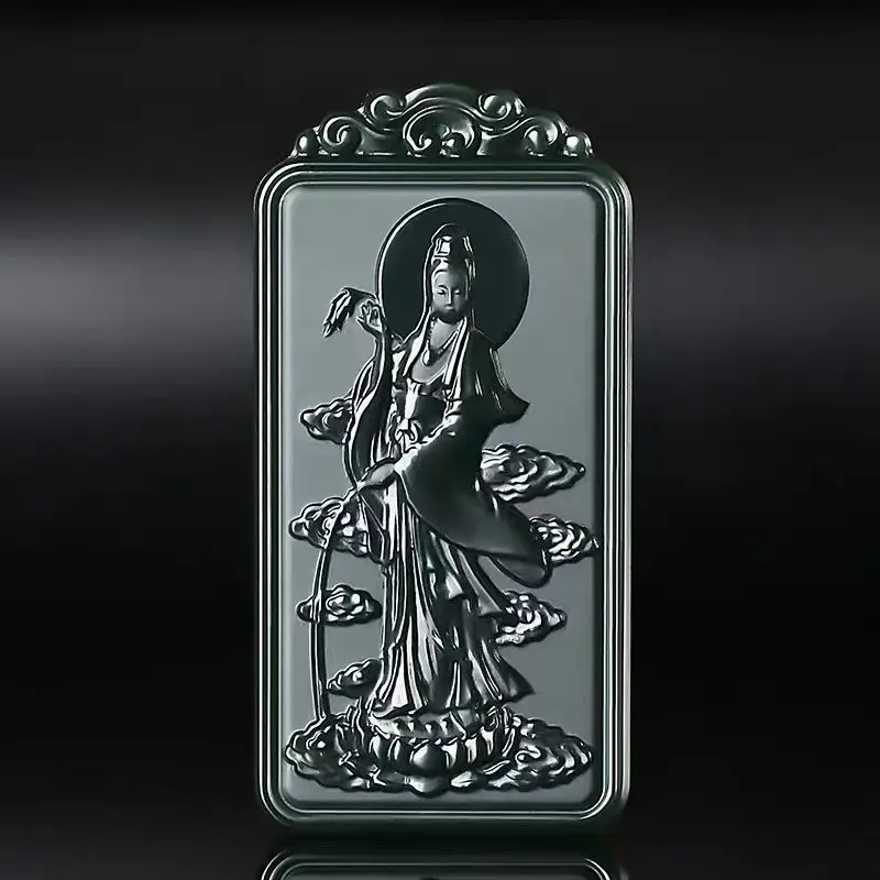 Hetian jade double-sided carving willow branch with Guanyin pendant double-sided pendant Guanyin Bodhisattva jade
Hetian jade double-sided carving willow branch with Guanyin pendant double-sided pendant Guanyin Bodhisattva jade
