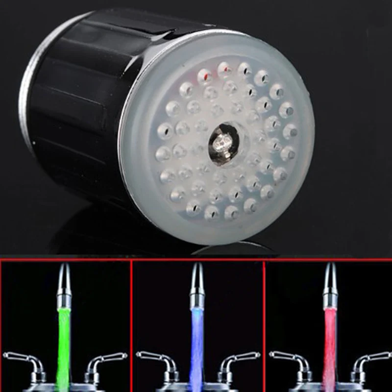 

Kitchen Water Faucet Tap Mini LED Light 7Color Changing Temperature Sensor Luminous Faucet Bathroom Faucet Tap Without Adapter