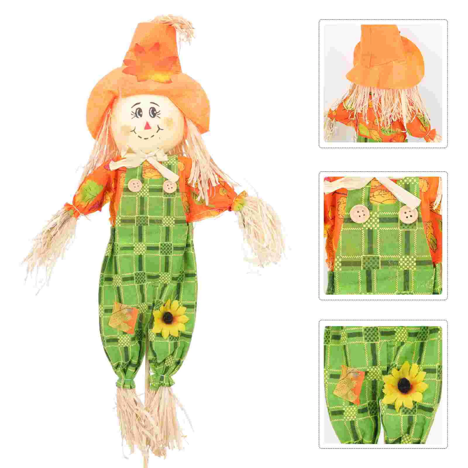 

Scarecrow Decor Harvest Decoration Thanksgiving Scarecrowsfall Porch Sitting Yard Standing Autumn Outdoor Ornaments Garden Sign