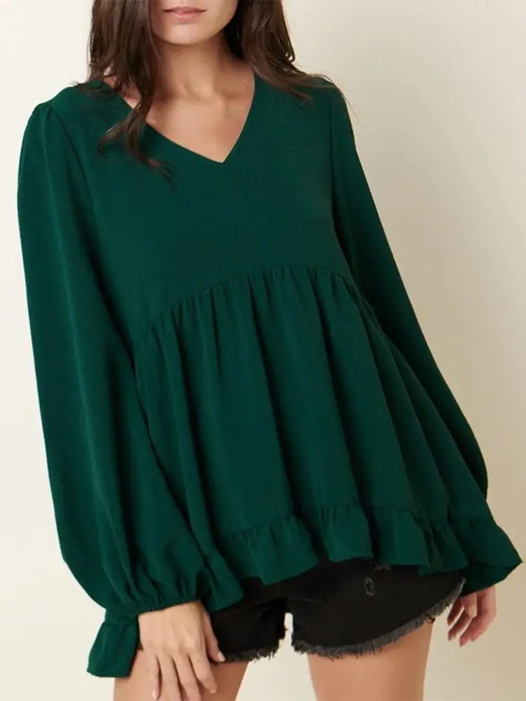 Casual OL Oversized Shirts 2022 Fashion Solid Ruffle Blouse ZANZEA Elegant Long Sleeve Camisas Spring Autumn Women's V Neck Tops
Casual OL Oversized Shirts 2022 Fashion Solid Ruffle Blouse ZANZEA Elegant Long Sleeve Camisas Spring Autumn Women's V Neck Tops