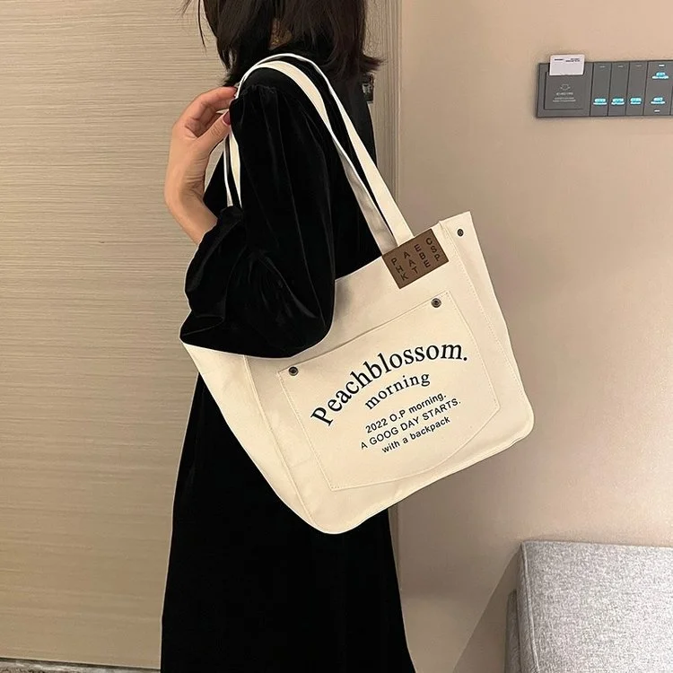 Women Canvas Tote Bag Solid Color Designer Ladies Casual Handbag Shoulder Bag Large Capacity Cotton Reusable Shopping Beach Bag
Women Canvas Tote Bag Solid Color Designer Ladies Casual Handbag Shoulder Bag Large Capacity Cotton Reusable Shopping Beach Bag