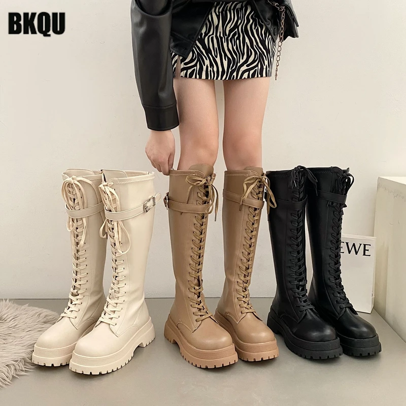 Thick Bottom Women Knight Knee High Boots New Buckle Female Lace Up Platform Flats Ladies Zipper Cool Shoes Street Leisure 2022
Thick Bottom Women Knight Knee High Boots New Buckle Female Lace Up Platform Flats Ladies Zipper Cool Shoes Street Leisure 2022