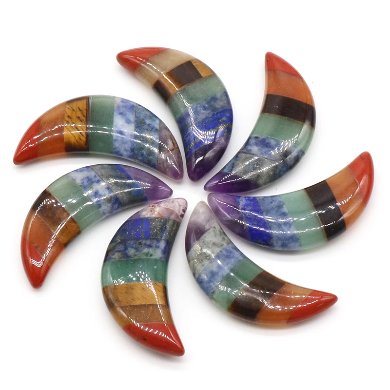Natural 7 Chakra Crystal Moon Crescent Healing DIY Polished Gemstone Decoration Quartz Meditation Yoga Reiki Energy Ornament
Natural 7 Chakra Crystal Moon Crescent Healing DIY Polished Gemstone Decoration Quartz Meditation Yoga Reiki Energy Ornament