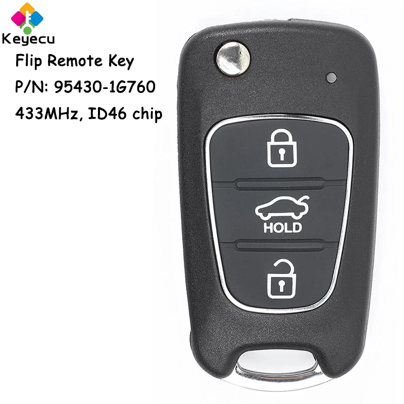 KEYECU Upgraded Flip Remote Control Car Key With 3 Buttons 433MHz ID46 Chip for Kia Rio 2009 2010 2011 Fob P/N: 95430-1G760 
KEYECU Upgraded Flip Remote Control Car Key With 3 Buttons 433MHz ID46 Chip for Kia Rio 2009 2010 2011 Fob P/N: 95430-1G760