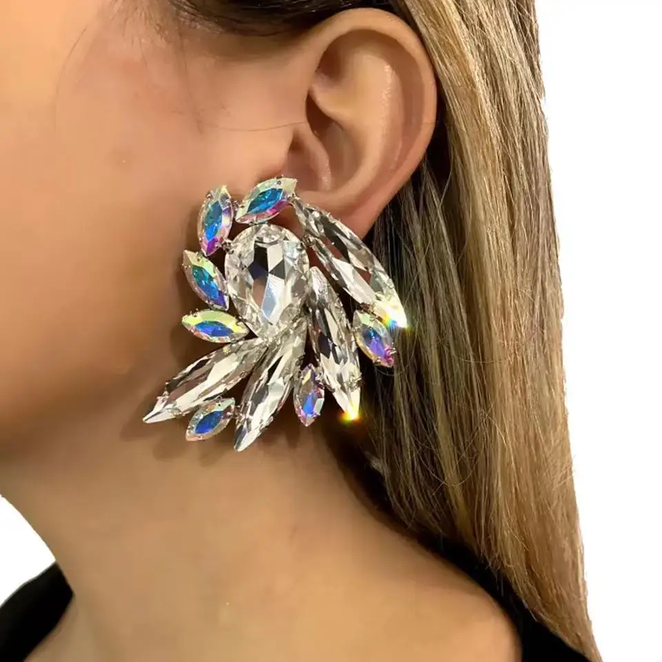 Роскошные серьги в виде звеньев, ювелирные изделия для женщин с кристаллами, сексуальные модные серьги неправильной формы, украшения, оптовая продажа 
Роскошные серьги в виде звеньев, ювелирные изделия для женщин с кристаллами, сексуальные модные серьги неправильной формы, украшения, оптовая продажа