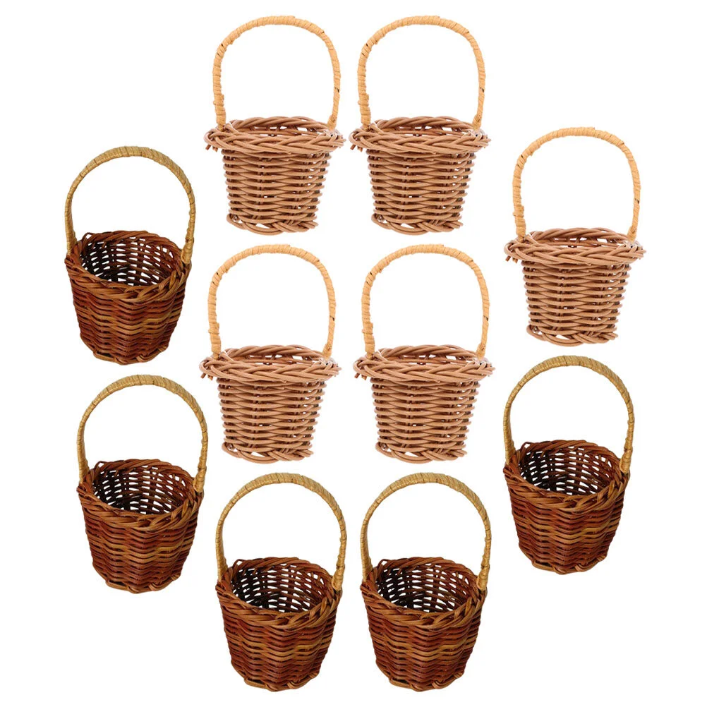 Craft Basket Mini Woven Flower Baskets With Handle Adorn Miniature Storage Decors
Craft Basket Mini Woven Flower Baskets With Handle Adorn Miniature Storage Decors
