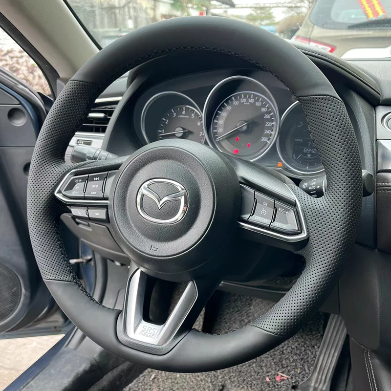 Чехол на руль автомобиля своими руками для Mazda 3 CX-5 CX-8 CX-4 аксессуары интерьера из