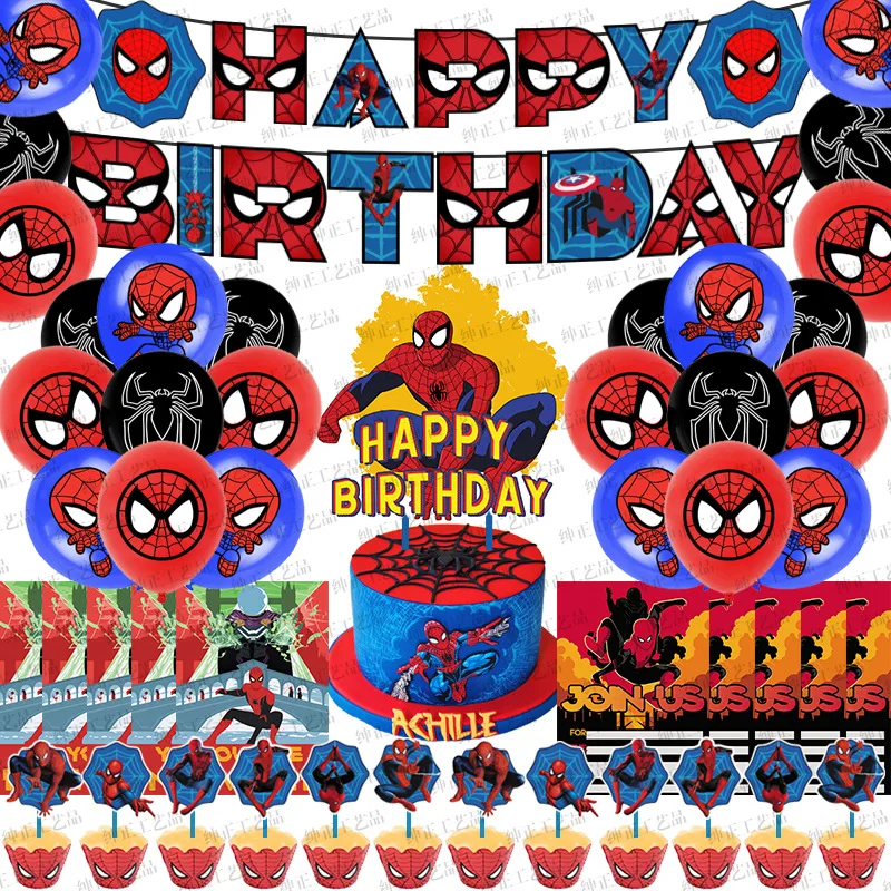 Spider-Man Party Supplies Superhero Theme Birthday Decorations Pull Flag Cake Insert Card Balloon Avengers Set Holiday Gifts
Spider-Man Party Supplies Superhero Theme Birthday Decorations Pull Flag Cake Insert Card Balloon Avengers Set Holiday Gifts