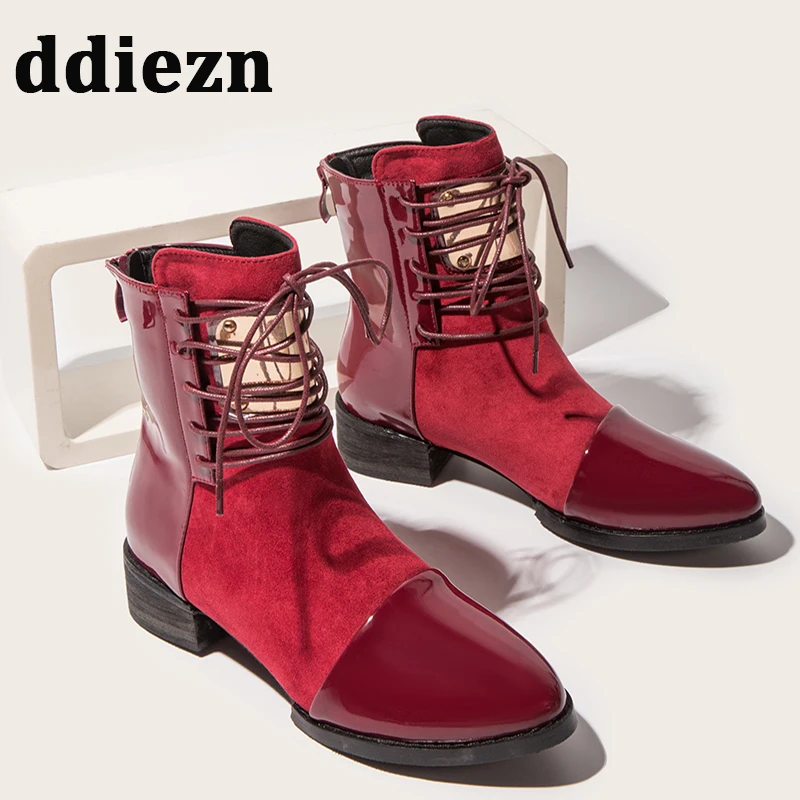 New 2022 Autumn Winter Fashion Metal Lace Up Ladies Ankle Boots Pointed Toe Modern Women Short Boots Zippers Female Heel Shoes
New 2022 Autumn Winter Fashion Metal Lace Up Ladies Ankle Boots Pointed Toe Modern Women Short Boots Zippers Female Heel Shoes