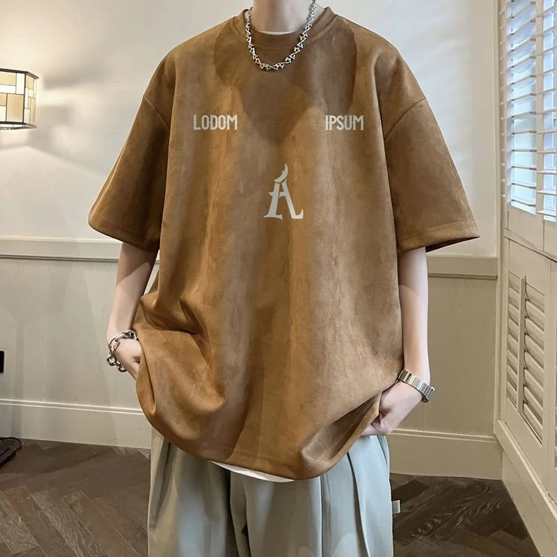 American Versatile Short Sleeved Shirts For Men Fasahion Suede T-shirt Casual Loose Oversized T Shirt Women Top Vintage 90s Tees
American Versatile Short Sleeved Shirts For Men Fasahion Suede T-shirt Casual Loose Oversized T Shirt Women Top Vintage 90s Tees