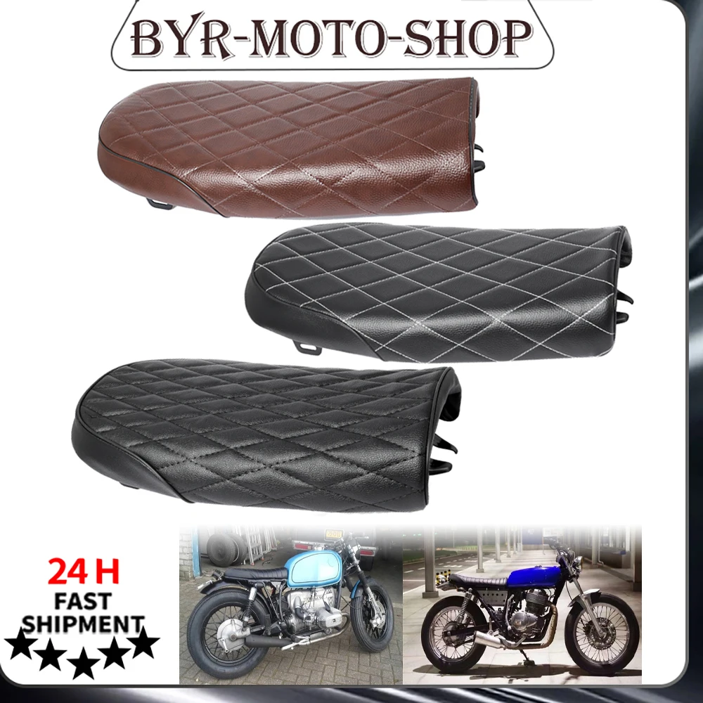 

Motorcycle Brown Cafe Racer Seat Vintage Saddle Flat Pan Retro Seat For Honda CB CL CB200 CB350 CB400 CB500 CB550 CB750