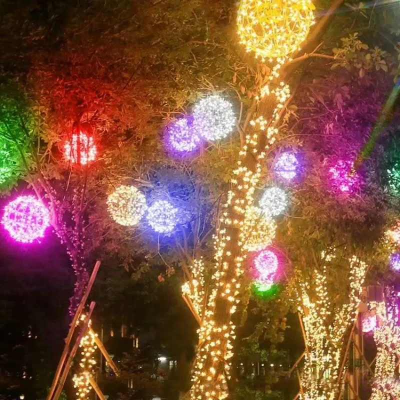 

Гирлянда светодиодная уличная, водонепроницаемая Рождественская лампа в виде шара из ротанга, звезды, Луны, Новогодний Декор для дома, сада, свадьбы, вечеринки