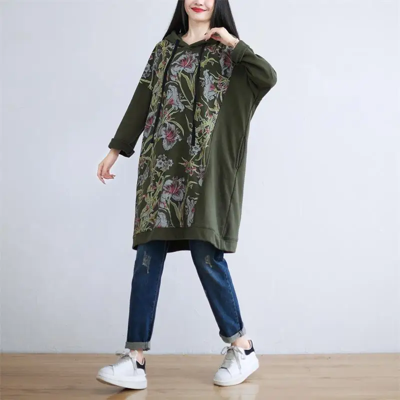 2022 Wanderer's New Large-size Literary Orchid Personality Stitching Mid-length Sweater Slimming Hooded Dress
2022 Wanderer's New Large-size Literary Orchid Personality Stitching Mid-length Sweater Slimming Hooded Dress