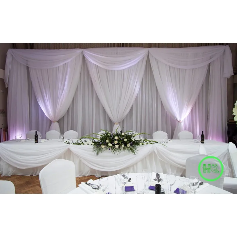 10ft (H) X 20ft (L) Pure White Wedding Backdrop With Lovely Swags Wedding Decoration
10ft (H) X 20ft (L) Pure White Wedding Backdrop With Lovely Swags Wedding Decoration