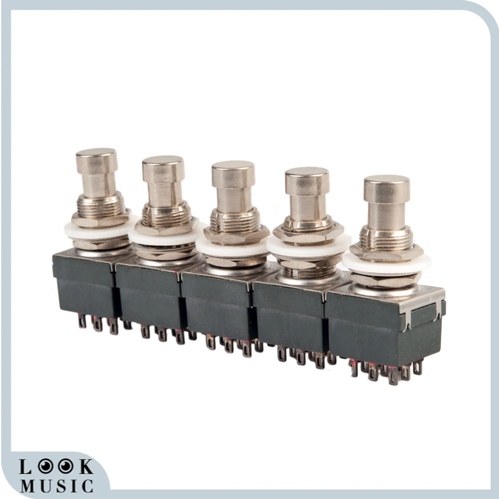 Electric Guitar 3PDT 9 Pins Effects Stomp Foot Pedal Switch True Bypass with Solder Terminals Pack of 5
Electric Guitar 3PDT 9 Pins Effects Stomp Foot Pedal Switch True Bypass with Solder Terminals Pack of 5