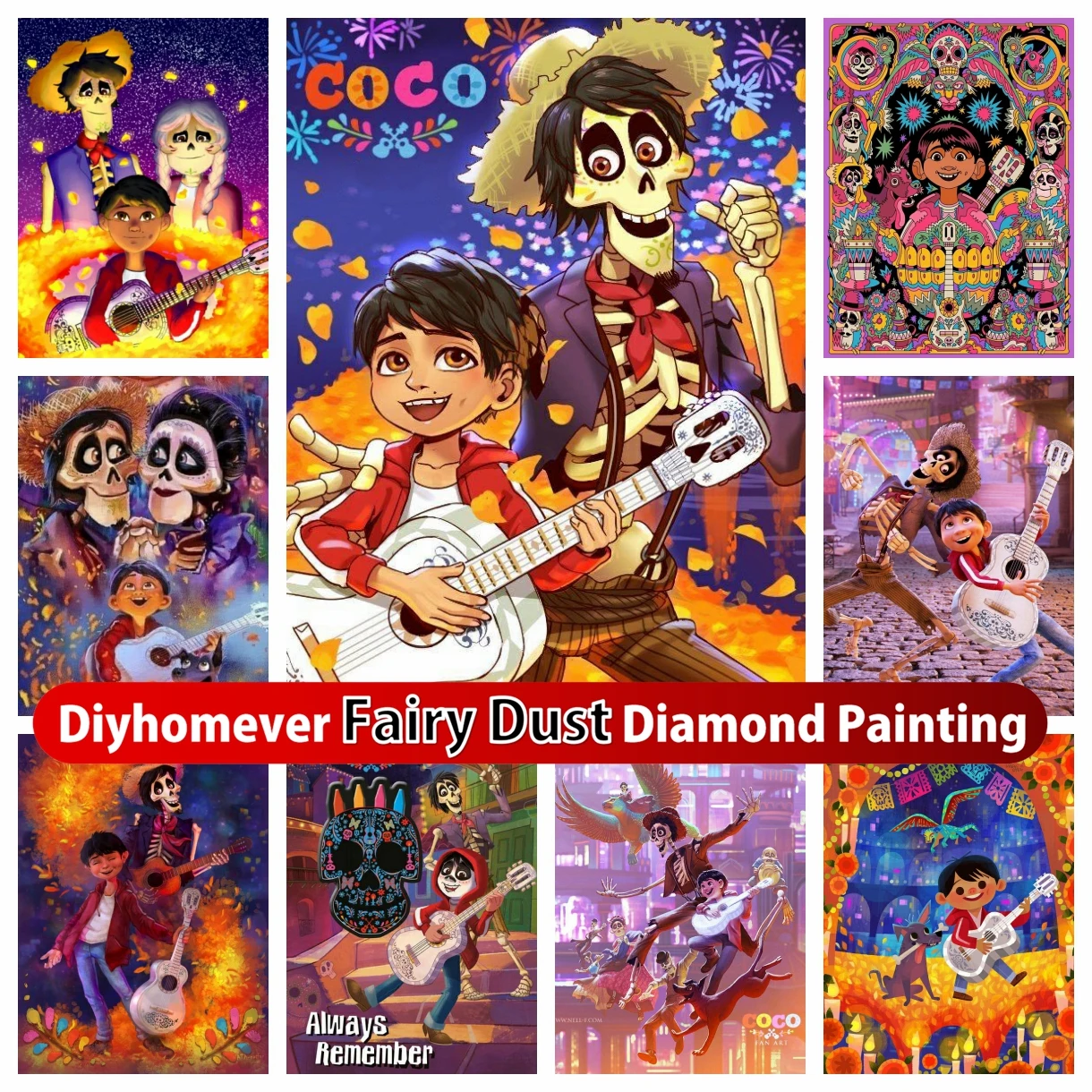 Disney Coco Movie Fairy Dust Diamond Painting Art Day Of The Dead Miguel Rivera Dream Cross Stitch Mosaic Handwork Home Decor
Disney Coco Movie Fairy Dust Diamond Painting Art Day Of The Dead Miguel Rivera Dream Cross Stitch Mosaic Handwork Home Decor