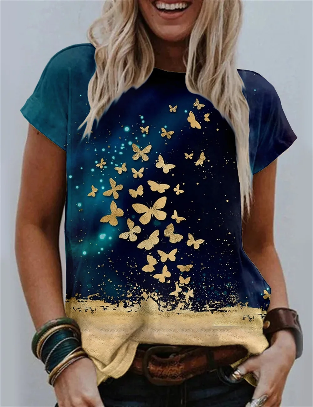 Summer Ladies Fashion T-Shirt Short Sleeve Animal Butterfly Plant Flower Rose Print 3D High Street Harajuku Fun Daily Casual
Summer Ladies Fashion T-Shirt Short Sleeve Animal Butterfly Plant Flower Rose Print 3D High Street Harajuku Fun Daily Casual